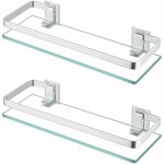 Tigrezy - etagere salle de bain verre tablette murale aluminium 8mm - pais verre tremp rectangulaire ...