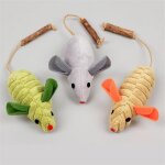 Tigrezy - jouets pour chats : 3 souris interactives � l'herbe � chat silvervine pour chatons d'int�rieur ...