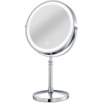 Tigrezy - miroir de maquillage lumineux, 2000 mah avec 3 couleurs, rotation 1x / 10x � 360�, luminosit� ...