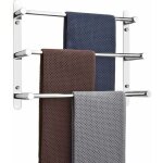 Tigrezy - porte - serviettes mural inox 304 multicouche - 50 cm - fixation murale - 3 barres - pour salle ...