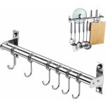 Tigrezy - porte ustensiles cuisine, barre murale de cuisine ustensiles avec 6 crochets coulissants, support ... Tigrezy - porte ustensiles cuisine, barre murale de cuisine ustensiles avec 6 crochets coulissants, support ...