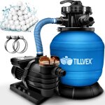 Tillvex filtre  sable bleu 13200l / h avec 1200g de balles filtrantes ? systme de filtration avec vanne ...