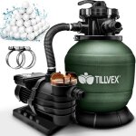 Tillvex filtre à sable vert 13200l / h avec 1200g de balles filtrantes ? système de filtration avec vanne ... Tillvex filtre à sable vert 13200l / h avec 1200g de balles filtrantes ? système de filtration avec vanne ...