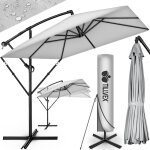 Tillvex parasol rectangulaire en aluminium gris � 330 cm + housse � manivelle parasol d�port� carr� avec ...