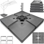 Tillvex pied de parasol anthracite 90 litres / 120 kg - 4 pices pour parasol dport avec connecteurs ...
