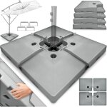 Tillvex pied de parasol déporté gris 90 litres / 120 kg - 4 pièces pour parasol déporté, connecteurs ... Tillvex pied de parasol déporté gris 90 litres / 120 kg - 4 pièces pour parasol déporté, connecteurs ...