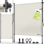 Tillvex store banne vertical  pince 150x310cm beige avec manivelle, sans perage brise - vue extensible ...
