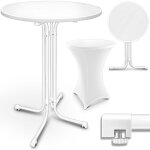 Tillvex table de bar gastro pliante �60 cm blanche table de bistrot enti�rement mont�e table ronde pliante ...