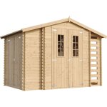 Abri de jardin en bois et range bches extrieur avec sol trait - extrieur i206xl328xh218 cm / 3, 53 ...