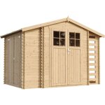 Abri de jardin en bois et range bches extrieur avec sol trait - extrieur i206xl328xh218 cm / 3, 53 ...