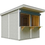 Timbela - grand stand march avec comptoir 5, 9 m2 - h240x248x305 cm - bar jardin, kiosque extrieur ...