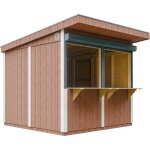 Timbela - grand stand march avec comptoir 5, 9 m2 - h240x248x305 cm - bar jardin, kiosque extrieur ...
