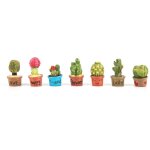 Tiny cactus miniature plantes succulentes pot dollhouse dcoration mini plante (7 pcs)