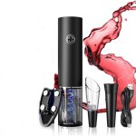 Tire bouchon electrique rechargeable, ouvre bouteille electrique 5 en 1 coffret tire bouchon avec coupe ...