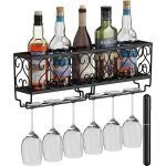 Tire - bouchon ouvre - bouteille et mtal noir mural  suspendre pour verres  vin, champagne, verres ...