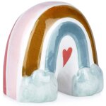 Tirelire en ceramique arc en ciel