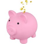 Tirelire cochon rose et bleu, mignonne et incassable en plastique pour enfants, filles et gar�ons