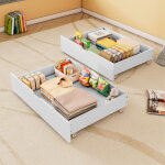 Tiroir pour lit cabane, tiroir pour lit enfant, avec 2 tiroirs, mdf + roulettes, 93x67x20cm, tiroir pour ...