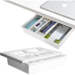 Tiroir sous bureau, auto - adh�sif, rangement amovible sous la table avec rail coulissant lisse, tiroir ...