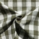 Tissu 100% coton vichy lourmarin kaki 140 cm