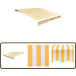 Tissu d'auvent jaune tournesol / blanc 3x2, 5 m (cadre non inclus) - toile d'auvent - auvent - parasol ... Tissu d'auvent jaune tournesol / blanc 3x2, 5 m (cadre non inclus) - toile d'auvent - auvent - parasol ...