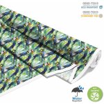 Tissus d�coratifs d'ext�rieur oxford - motif perroquets color�s sur les feuilles