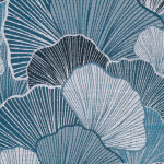 Tissu imprim� p�tales de fleurs bleu 140 cm