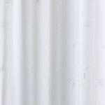 Tissu plomb et brod feuilles de gingko blanc 300 cm