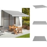 Tissu de remplacement pour auvent anthracite et blanc 4x3 m - tissus d'ombrage - auvent de jardin - parasol ...