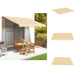 Vidaxl - tissu de remplacement pour auvent jaune et blanc 4, 5x3, 5 m - tissus d'ombrage - auvent de ...