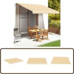 Vidaxl - tissu de remplacement pour auvent jaune et blanc 4, 5x3, 5 m - tissus d'ombrage - auvent de ...