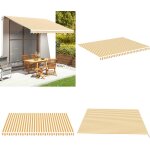 Vidaxl - tissu de remplacement pour auvent jaune et blanc 4, 5x3, 5 m - tissus d'ombrage - auvent de ...