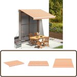 Tissu de remplacement pour auvent jaune et orange 3, 5x2, 5 m - toile d'ombrage - toit de terrasse - ...