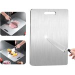 Titanium cutting board acier inoxydable 304, planche a decouper en titane, planche de � decouper inox ...