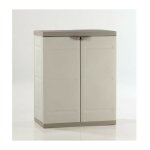 Titanium plastiken armoire basse 2 portes avec etageres l70 x p44 x h88 cm beige et taupe gamme titanium ... Titanium plastiken armoire basse 2 portes avec etageres l70 x p44 x h88 cm beige et taupe gamme titanium ...