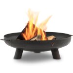 Bbq - toro brasero  70 cm noir brasero d'extrieur avec trois pieds et deux poignes jardin