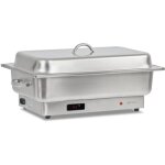 Chafing dish lectrique en acier inoxydable avec rcipient gn 1 / 1, 9 litres, jusqu' 80c avec prsentoir ...