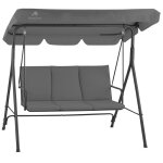 Hinhocker balancelle hollywood 3 places avec toit pare - soleil gris charge maximale 250 kg