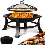Tlgreen - brasero exterieur,  76 cm brasero barbecue avec grille, aspect rtro brazeros exterieur jardin, ...