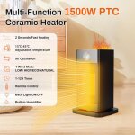 Tlgreen - radiateur soufflant cramique avec humidificateur d'air, 1500w chauffage soufflant electrique, ...