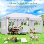 Tonnelle pliante 3x6m impermable, tonnelle de jardin, tente de reception avec 6 panneaux latraux, 420d ...