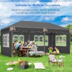 Tonnelle pliante 3x6m impermable, tonnelle de jardin, tente de reception avec 6 panneaux latraux, 420d ...