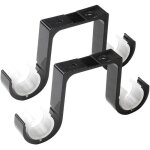 2 pices sries les supports de tringle  rideau double support au plafond en alliage d'aluminium noir ...