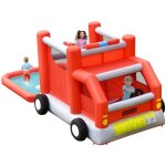 Maisonchic - toboggan aquatique gonflable sur thème voiture de pompiers avec piscine à eclaboussures ... Maisonchic - toboggan aquatique gonflable sur thème voiture de pompiers avec piscine à eclaboussures ...