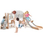 Lunsy - toboggan pour enfant 8 en 1 avec �chelle d'escalade, panier de basket, t�lescope et tunnel de ...