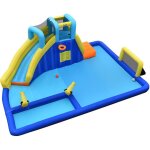 Design in - toboggan gonflable 6 en 1 escalade toboggan  jet d'eau piscine cadre football basket - ball ...