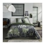 Parure de lit today java - 2 personnes - 240x220 cm - coton - imprim new york - vert