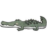 Tapis crocodile en coton tuft vert 130x46 cm