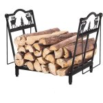 Porte - bûches pliable avec deux poignées, motif Élan, charge 50 kg, 40x38x32 cm, support à bois de chauffage ... Porte - bûches pliable avec deux poignées, motif Élan, charge 50 kg, 40x38x32 cm, support à bois de chauffage ...