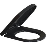 Abattant wc universel d�clipsable ?noir forme d 45 x 36. 5 x 5cm en polypropyl�ne avec frein de chute ...